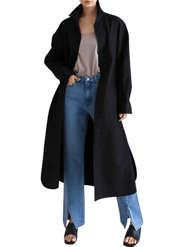 Women's Extra Long Blouse Casual New Lapel Long Sleeve Loose Fit Shirt Women's Fashion -, Blouses , Drestiny , Australia, Black, Blue, Casual Shirts, Dress Shirts, FR, L, Long Sleeves, M, New Zealand, S, United Kingdom, United States, White, XL , Drestiny , www.shopdrestiny.com